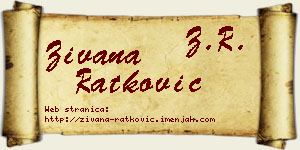Živana Ratković vizit kartica